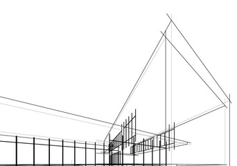 Modern Architectural Sketch – Abstract Residential Design