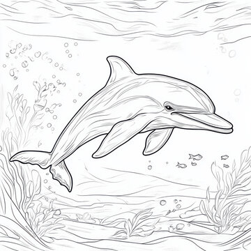 ein s&Atilde;&frac14;&Atilde;&Yuml;er delfin illustration, wenig linien, sehr einfach gehalten und