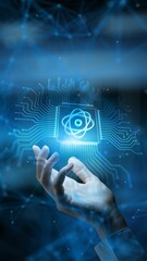 Open Data Promoting Transparency and Accessibility in Information Sharing Technology Concept Illustrated on Processor.