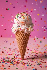 Ice cream scoop dessert sundae creme.