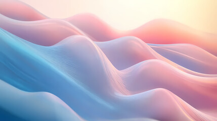 Obraz premium Dreamy and Soft Gradient Waves in Blue, Pink, and Orange