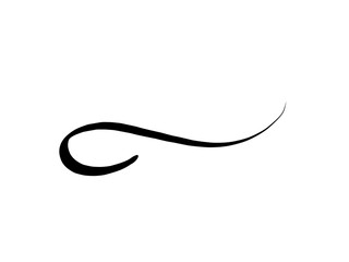 Elegant curved black ink brush stroke with dynamic motion