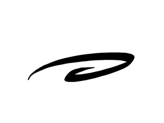 Flowing black ink brush stroke with soft curves and elegant movement