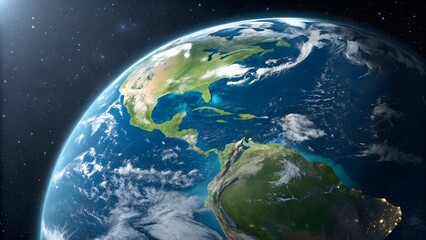 Earth from space continents and oceans