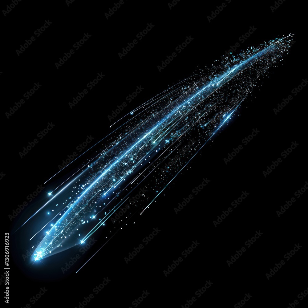 Wall mural glowing comet streaking through space