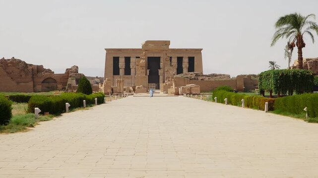 Dendera temple or Temple of Hathor. Egypt. Dendera, Denderah, is a small town in Egypt. Dendera Temple complex, one of the best-preserved temple sites from ancient Upper Egypt.