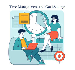 Steps To Career Success. Flat Vector Illustration