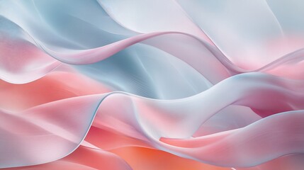 Abstract fluid wave background with soft pink blue and orange gradient colors