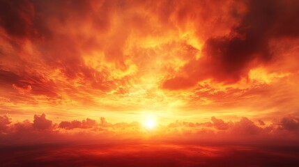 Fototapeta premium Stunning sunset over the ocean horizon