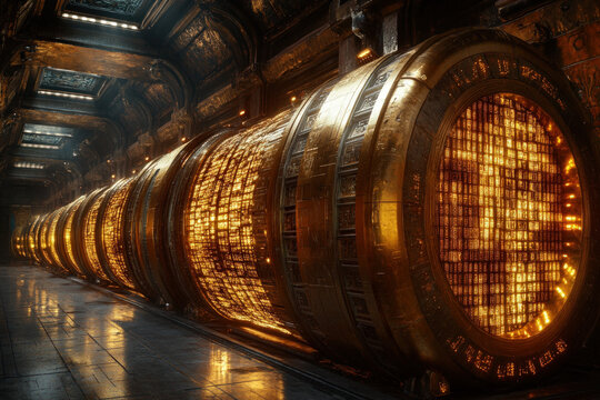 A detailed illustration of a cryptex, showcasing its intricate mechanics