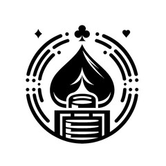 Poker logo black and white vector