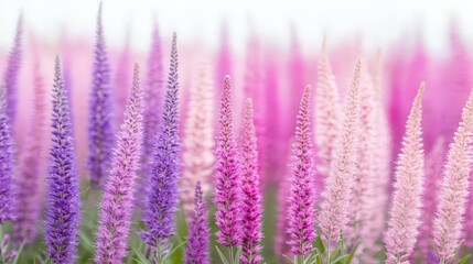 Obraz premium field of wildflowers in purple and pink shades