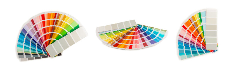 Color palette isolated on white background. Color palette guide. paper catalog of rainbow color....