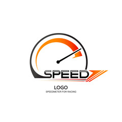 Speed of flaming speedometer for racing event. vector eps10
