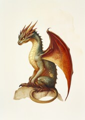 Naklejka premium A Chimaera illustration reptile dragon.