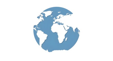 Naklejka premium Minimalist Flat Design Earth with Clean and Simple Aesthetic