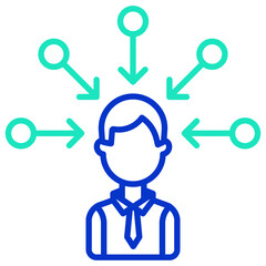 Connecting Business outline dual color icon