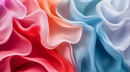 Fototapeta premium A collection of abstract flowing ribbons of color, smooth and organic, ultra-detailed, 8k