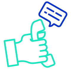 Support call outline dual color icon