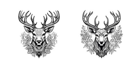 Tattoo Vorlage Hirsch Geweih