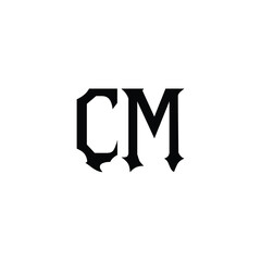 CM monogram logo design letter text name symbol monochrome logotype alphabet character simple logo