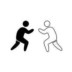 Two boxers fight icon