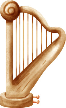 recommend clip art: watercolor harp