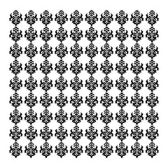 Black and White Damask Pattern with white background