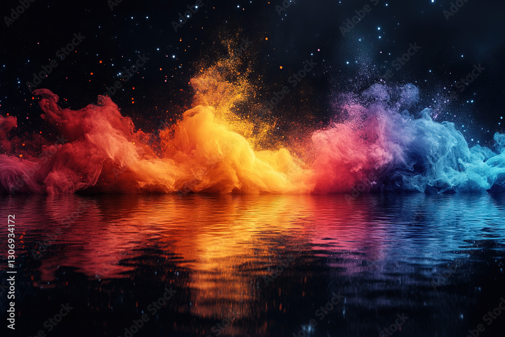 Canvas Prints an artistic splash effect rendered on a black background for dramatic emphasis