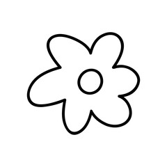 Cute daisy isolated on a white background. Vector hand-drawn illustration in doodle style. Perfect for cards, decorations, logo, various designs.