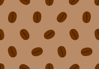 Seamless pattern with coffee beans. Coffee background. Coffee texture design