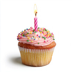 birthday cupcake isolated