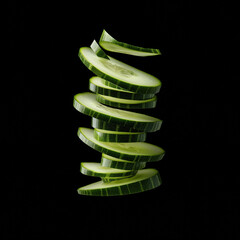 cucumber slices isolated