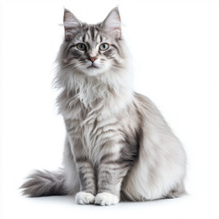 fluffy cat isolated