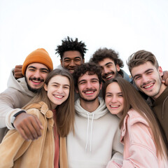 Fototapeta premium happy group friend isolated