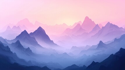 Beautiful gradient colored mountain ranges fading into the distance perfectly
