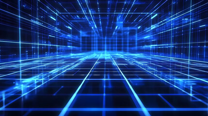 Futuristic Tech Space with Lines and Shapes
