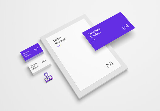 Minimal High Contrast Stationery Mockup