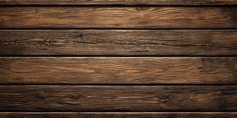 Obraz premium Rustic brown wood plank texture background, horizontal lines, aged surface, for design