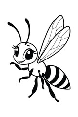 vector illustration of cartoon bee