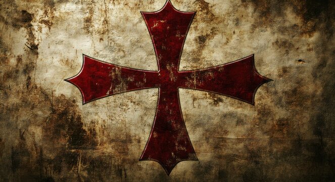 Templar Cross Flag. Flag of Barb in Colours of its Citizens