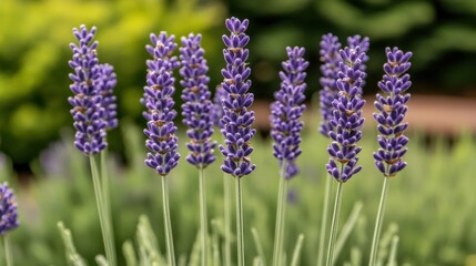 Obraz premium close-up of lavender flowers with soft blurred background, purple tones, natural and elegant,
