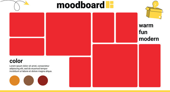 Mood board yellow template bento grid