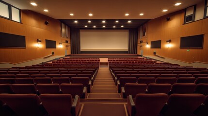 Theater Box Office. Empty Interior with White Walls and Windows