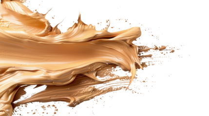 Smooth and Creamy Swatch of Foundation Makeup on Black Background for Beauty and Cosmetic Applications