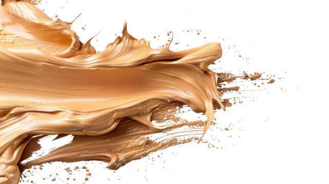 Smooth and Creamy Swatch of Foundation Makeup on Black Background for Beauty and Cosmetic Applications