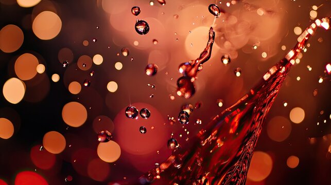 Captivating elixir cascade, A symphony of liquid motion and ethereal illumination