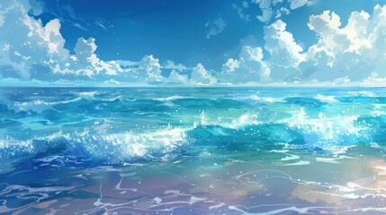 Summer Ocean Breeze: A Serene Seascape Painting