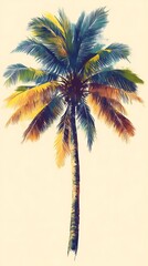 Palm tree on blank backdrop