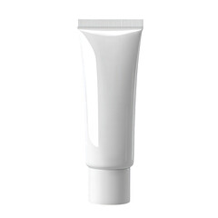 sleek. white plastic tube with a rounded cap. typically used for packaging creams. lotions. or ointments its minimalist design suggests versatility and is suitable for various cosmetic or skincare pro